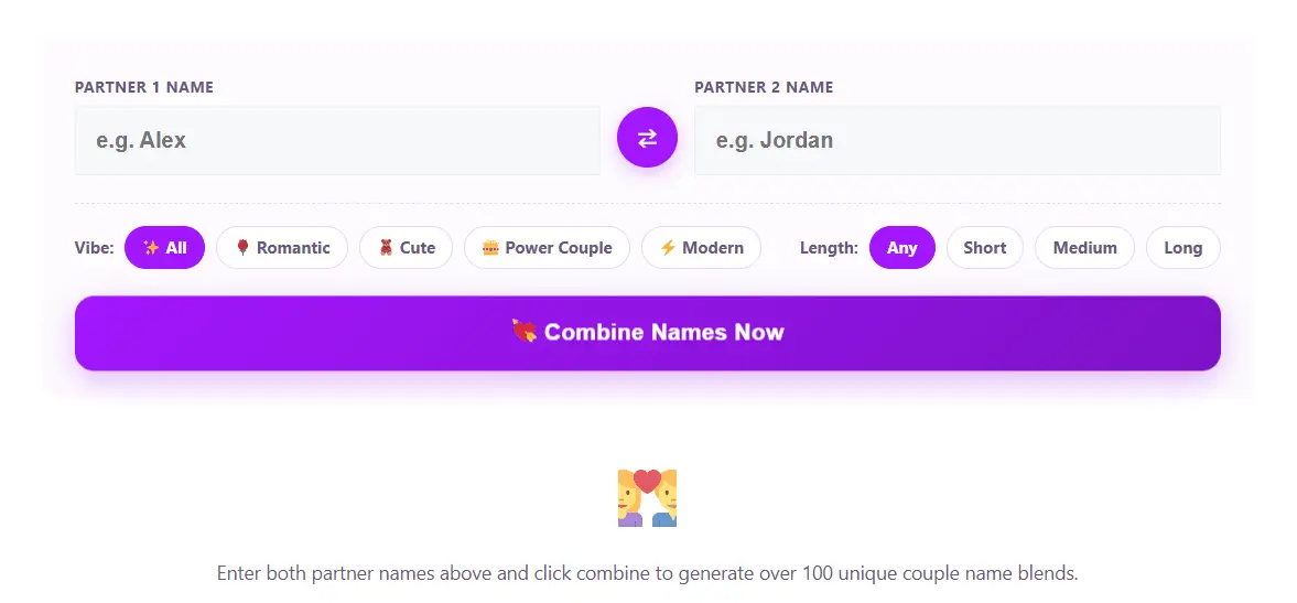 Screenshot 1 of Name Combiner