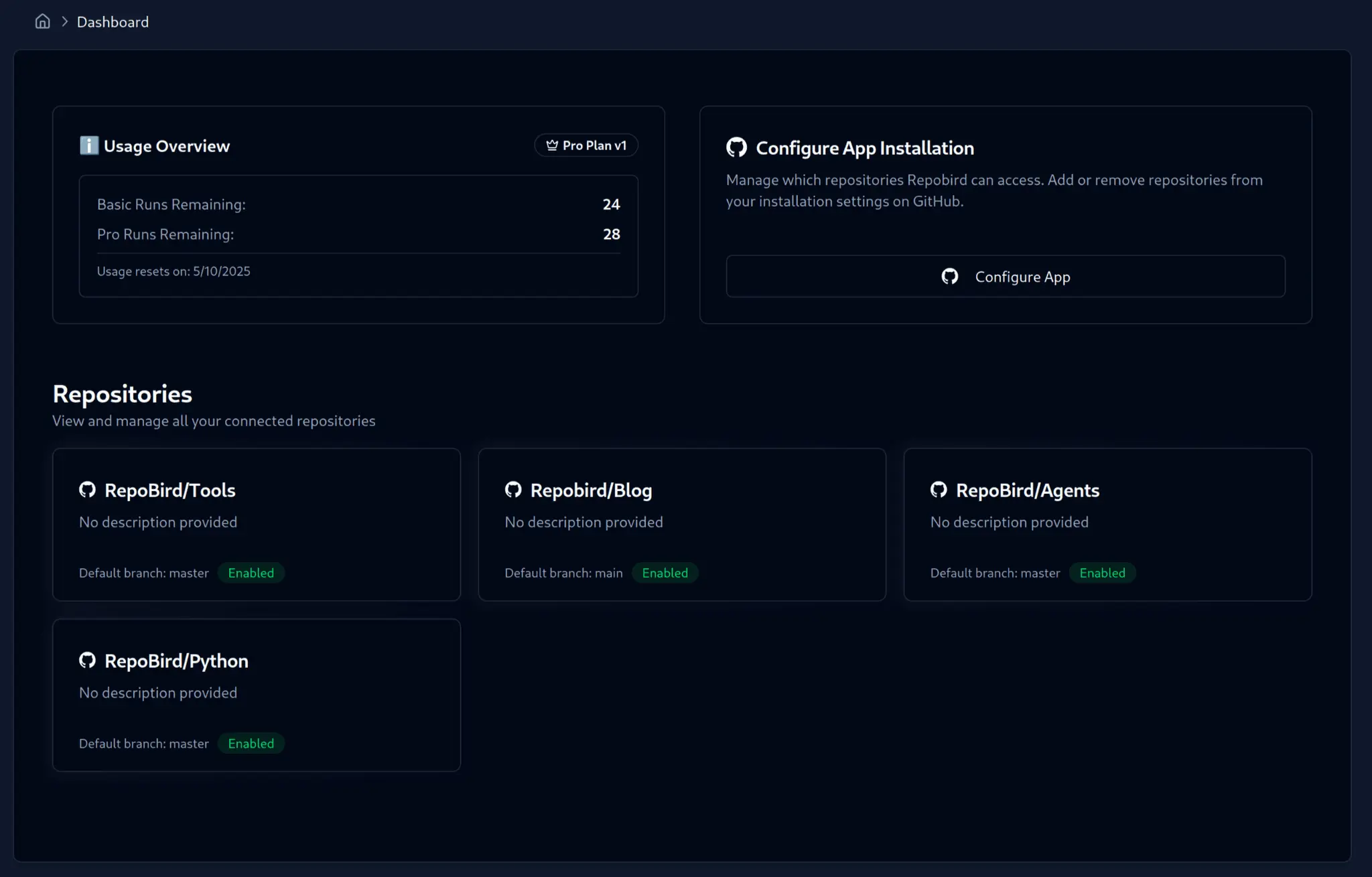Screenshot 4 of RepoBird - One-Shot Cloud Coding Agents
