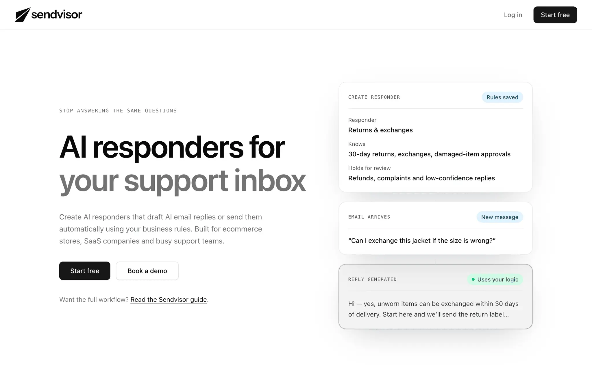 Screenshot 1 of sendvisor.ai