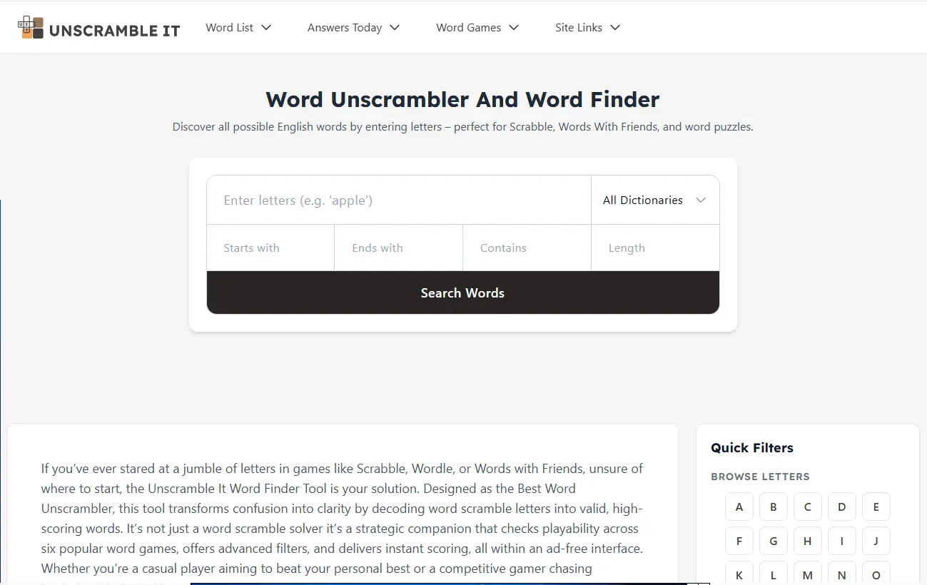 Screenshot 1 of Unscramble It