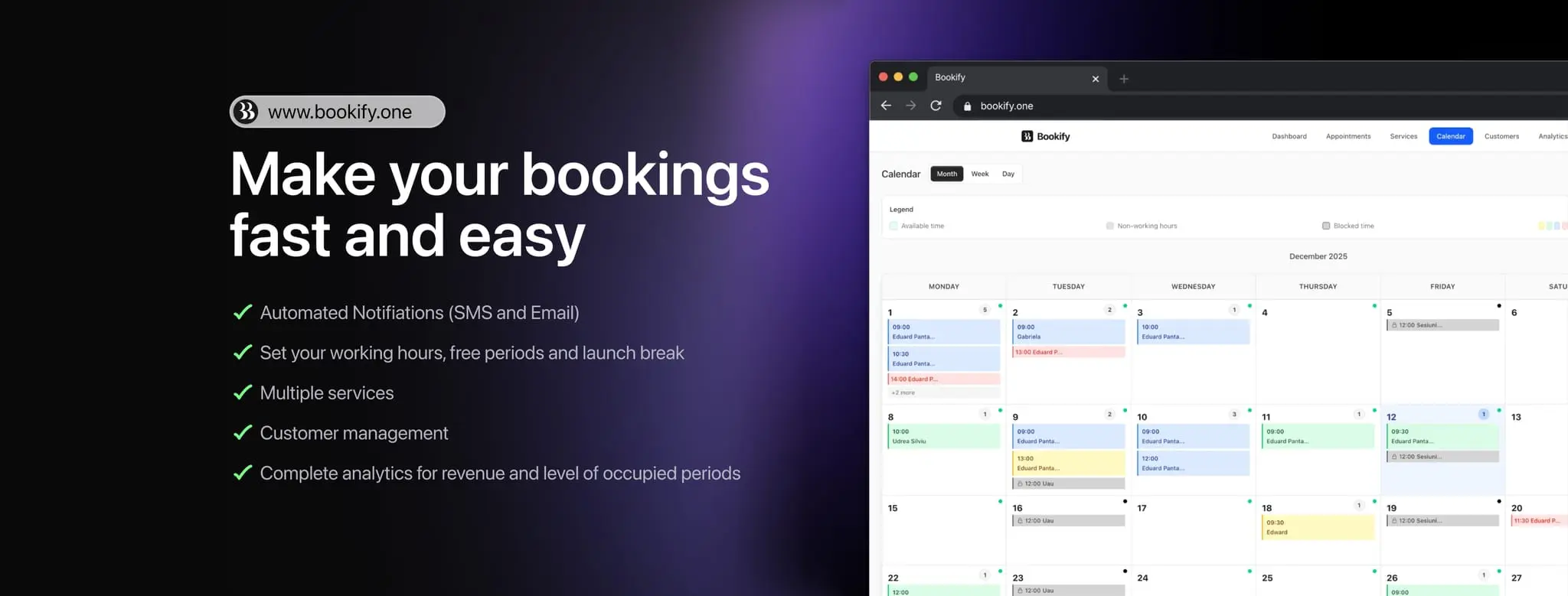 Screenshot 1 of Bookify - Appointment Scheduling System