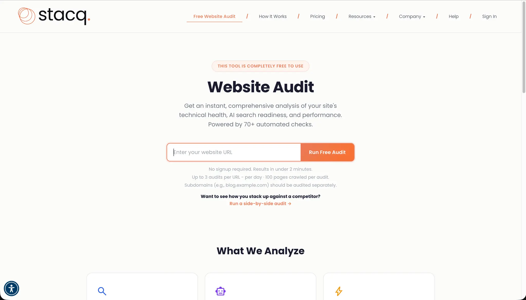 Screenshot 1 of Free Site Health & Performance Audit