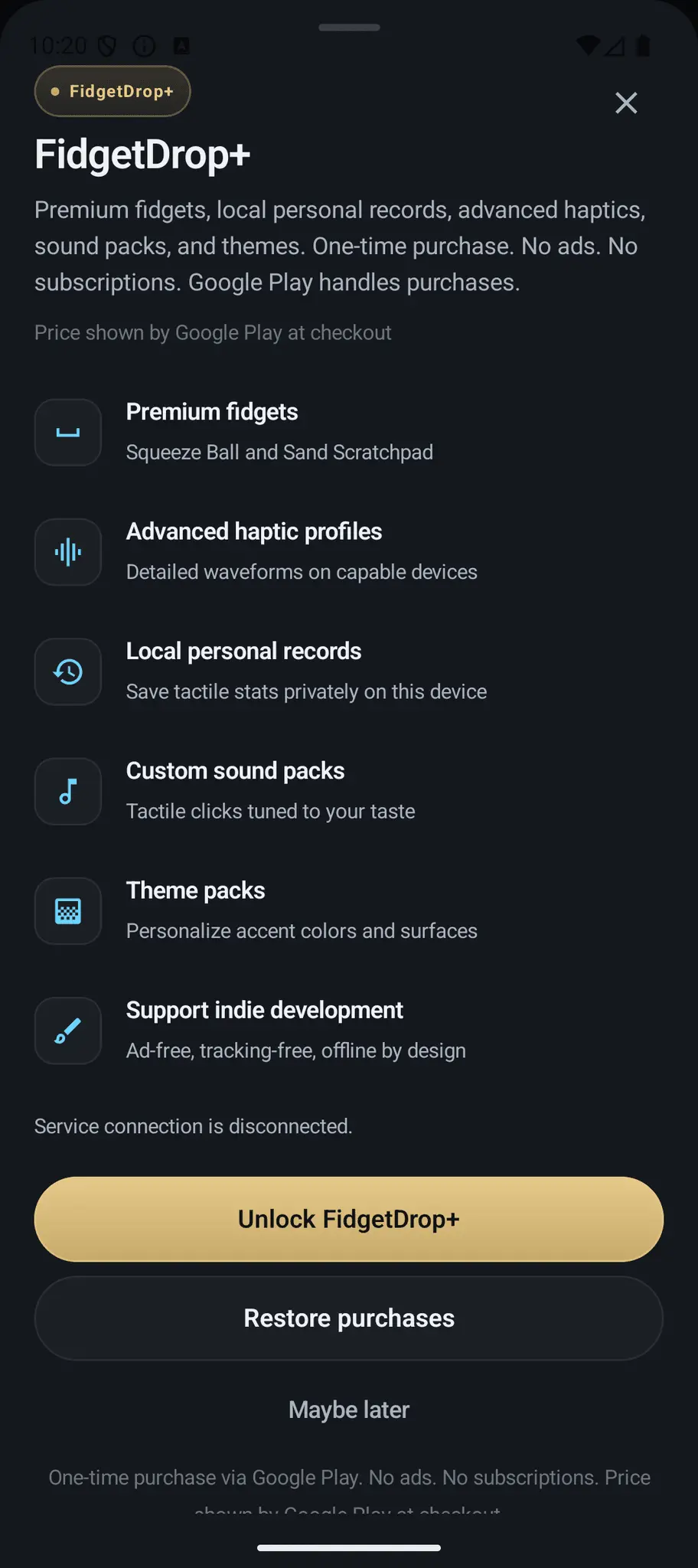 Screenshot 2 of FidgetDrop Haptic Fidget Android App