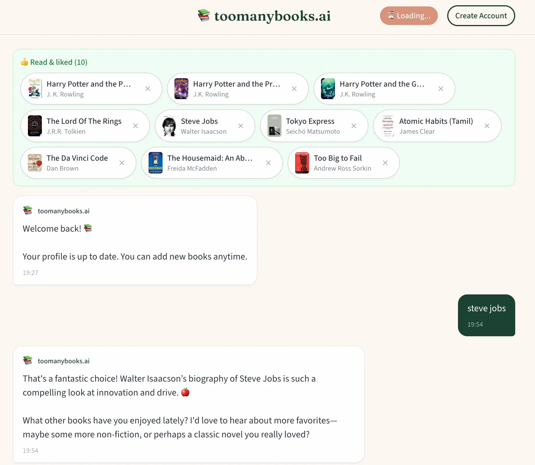 Screenshot 4 of toomanybooks.ai