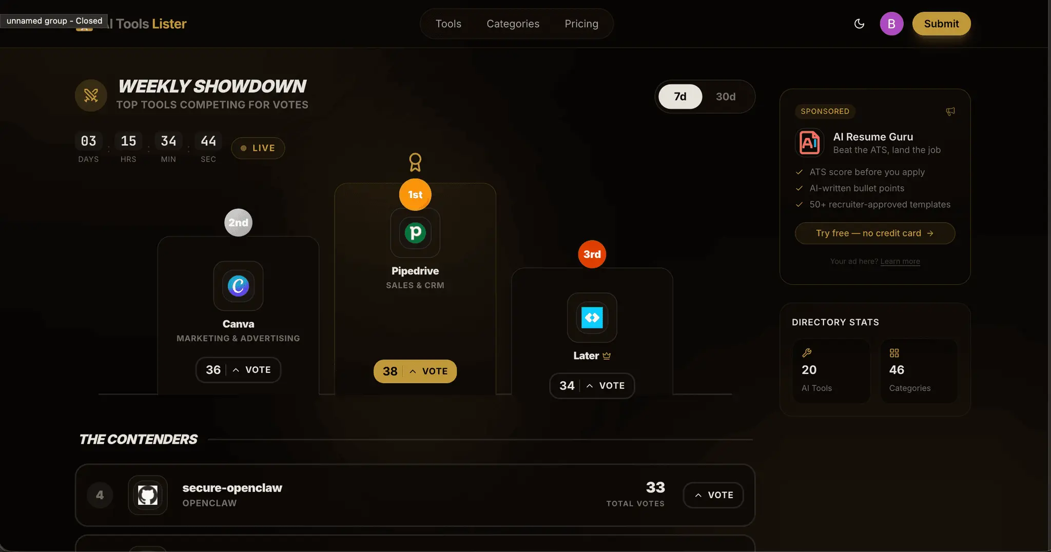 Screenshot 2 of AI Tools Lister