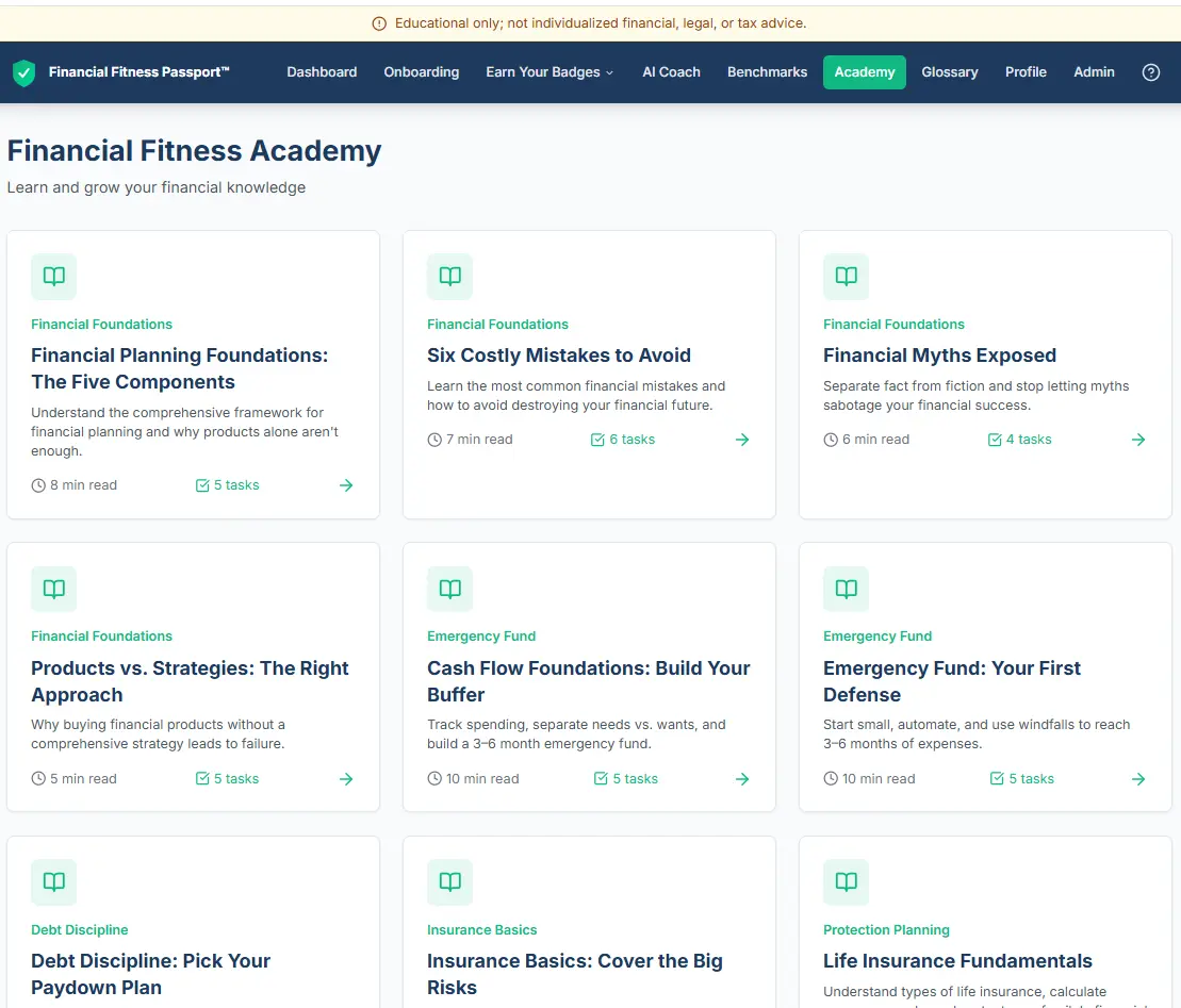 Screenshot 5 of Financial Fitness Passport