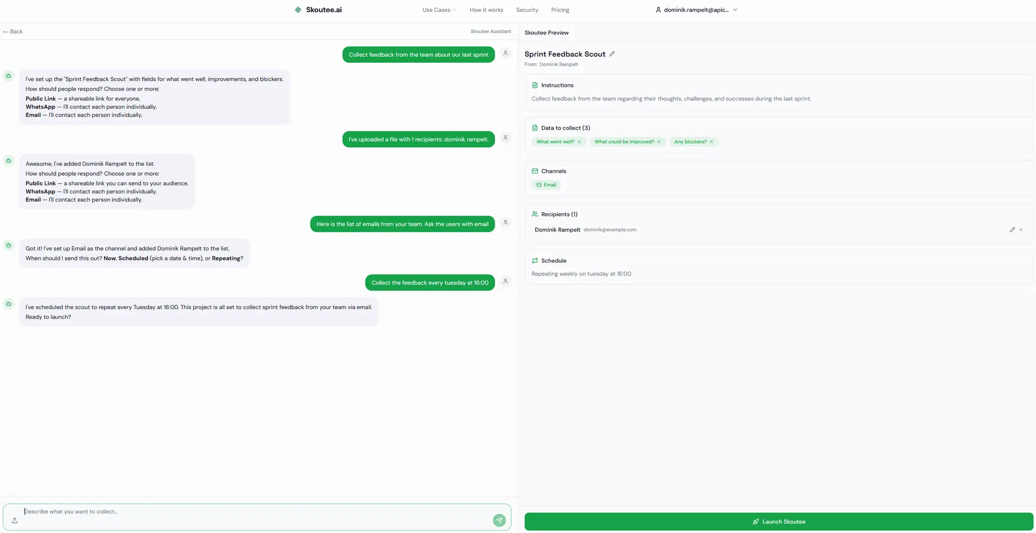 Screenshot 1 of Skoutee.ai