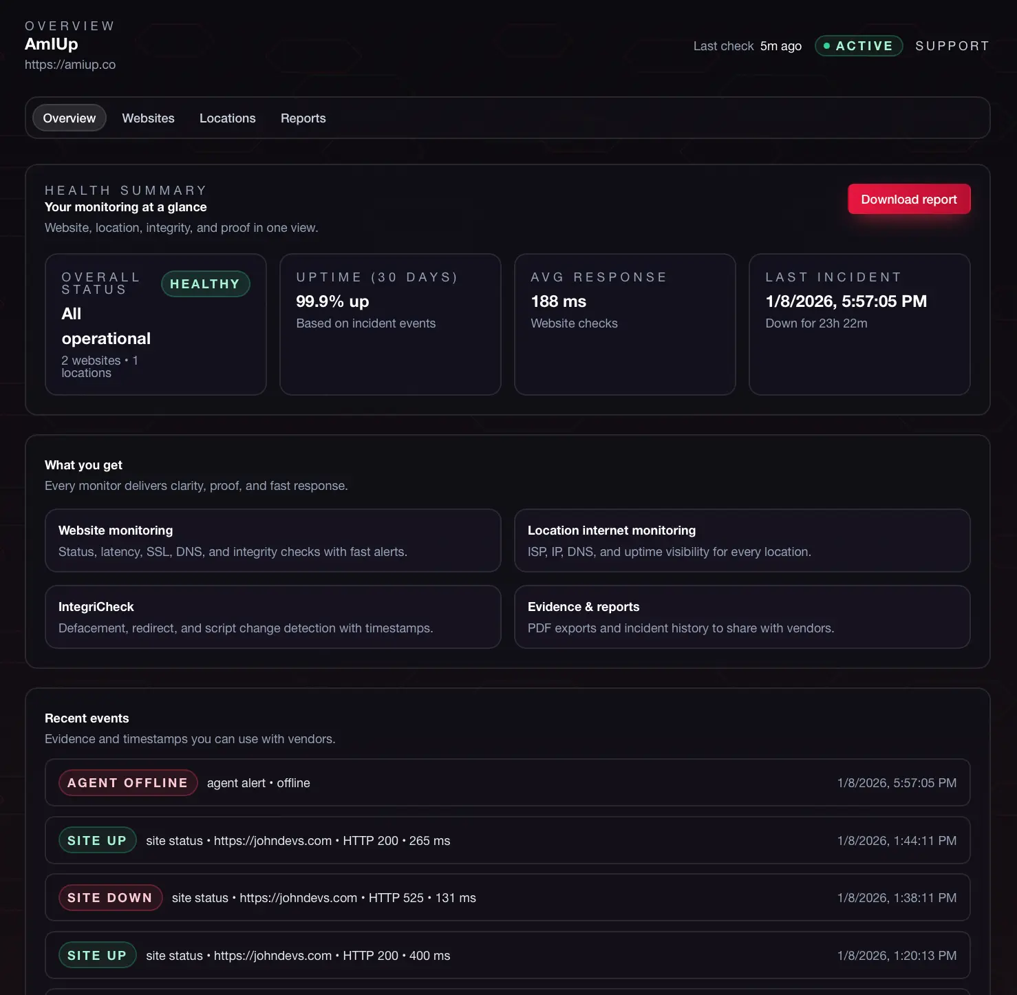 Screenshot 2 of AmIUp