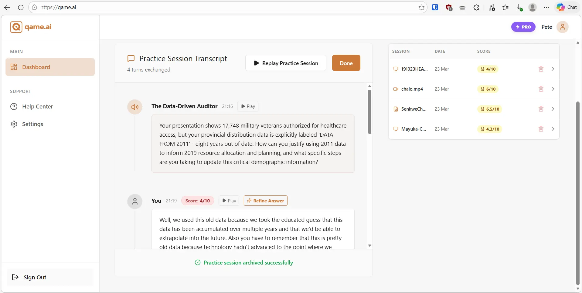 Screenshot 1 of qame.ai