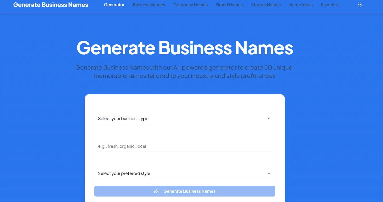 Screenshot 1 of Generate Business Names