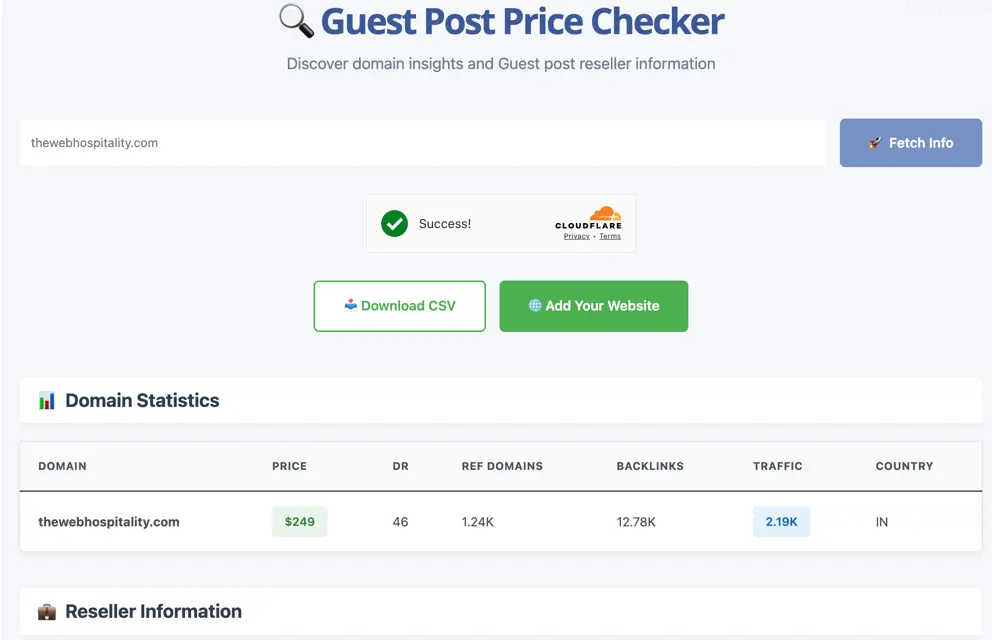 Screenshot 1 of Guest Post Price Checker