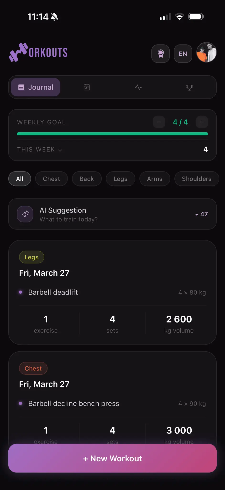 Screenshot 2 of Workouts