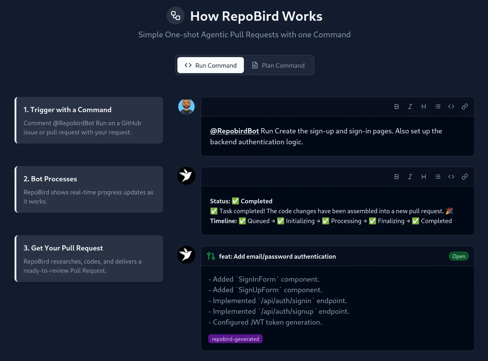 Screenshot 2 of RepoBird - One-Shot Cloud Coding Agents
