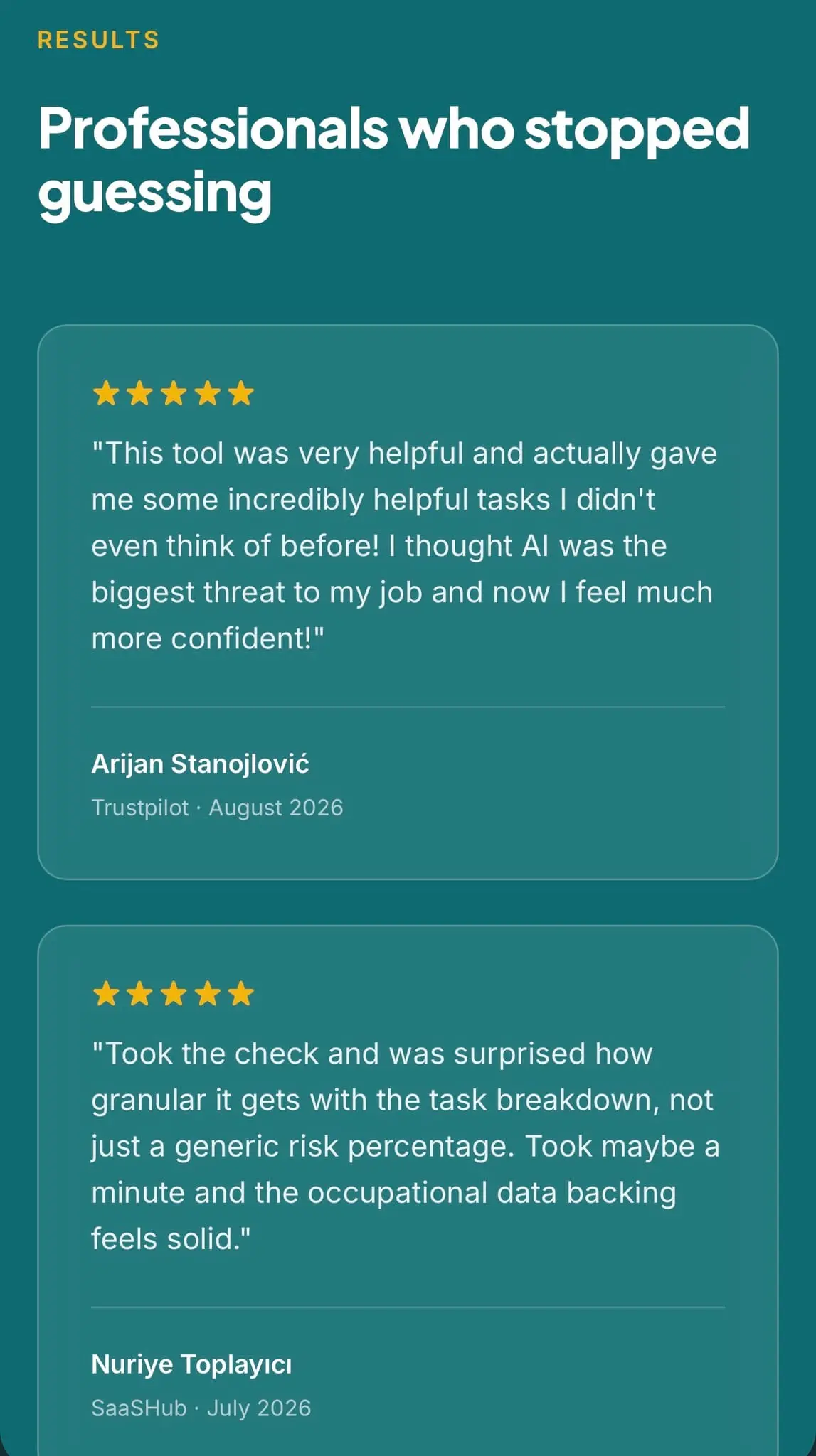 Screenshot 3 of AI Job Risk Check