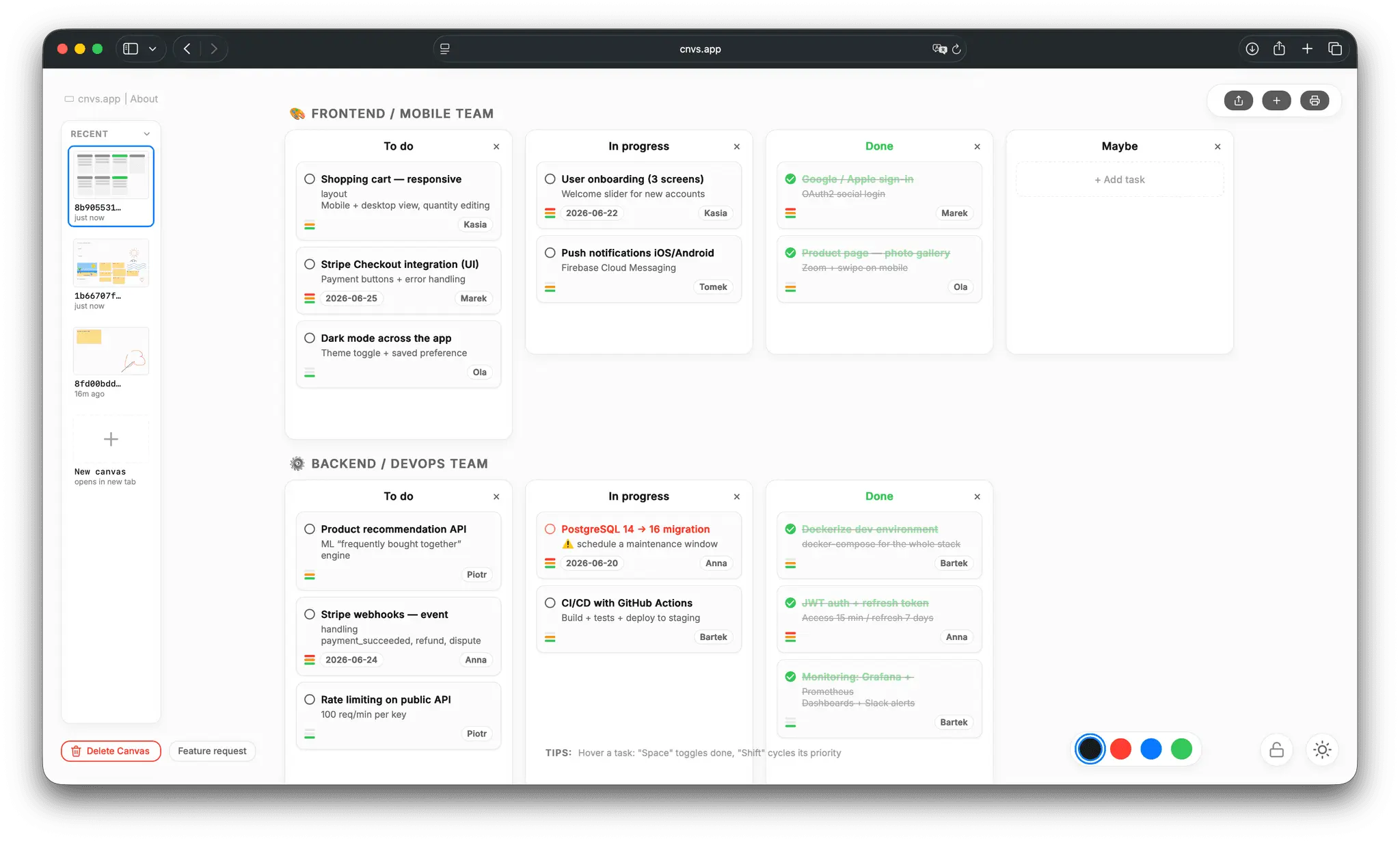 Screenshot 2 of CNVS.app - Free Collaborative Whiteboard