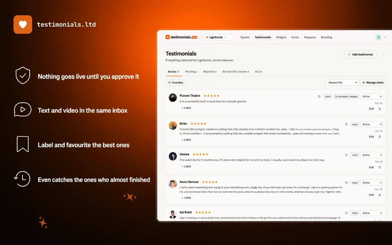 Screenshot 5 of testimonials.ltd