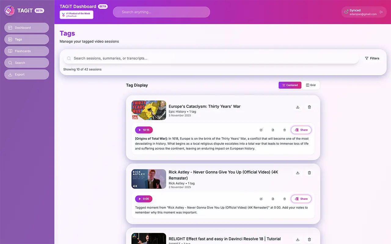 Screenshot 7 of TAGiT - Smart Bookmarks for Video
