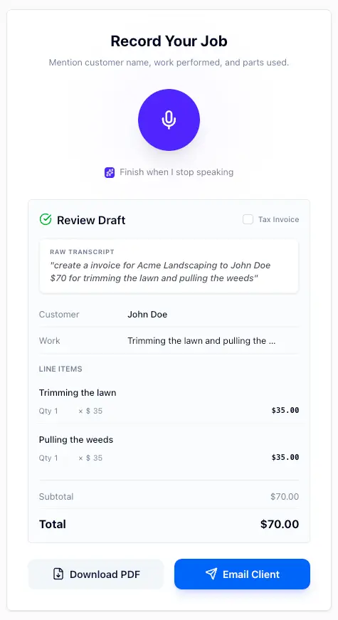 Screenshot 3 of VoiceInvoice