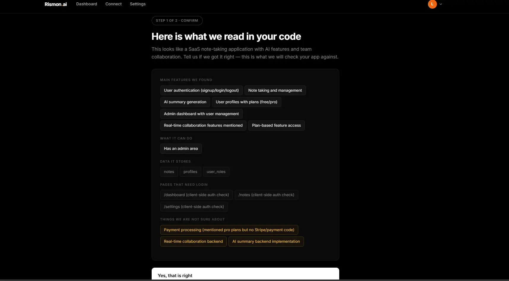 Screenshot 1 of Rismon.ai