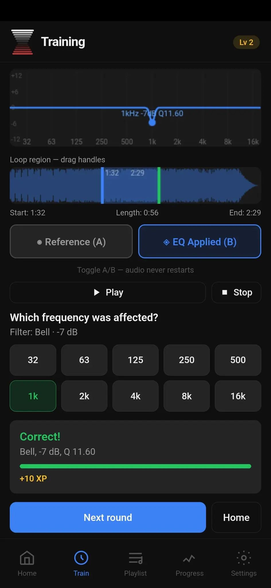 Screenshot 2 of Freqy — EQ Ear Training for Producers
