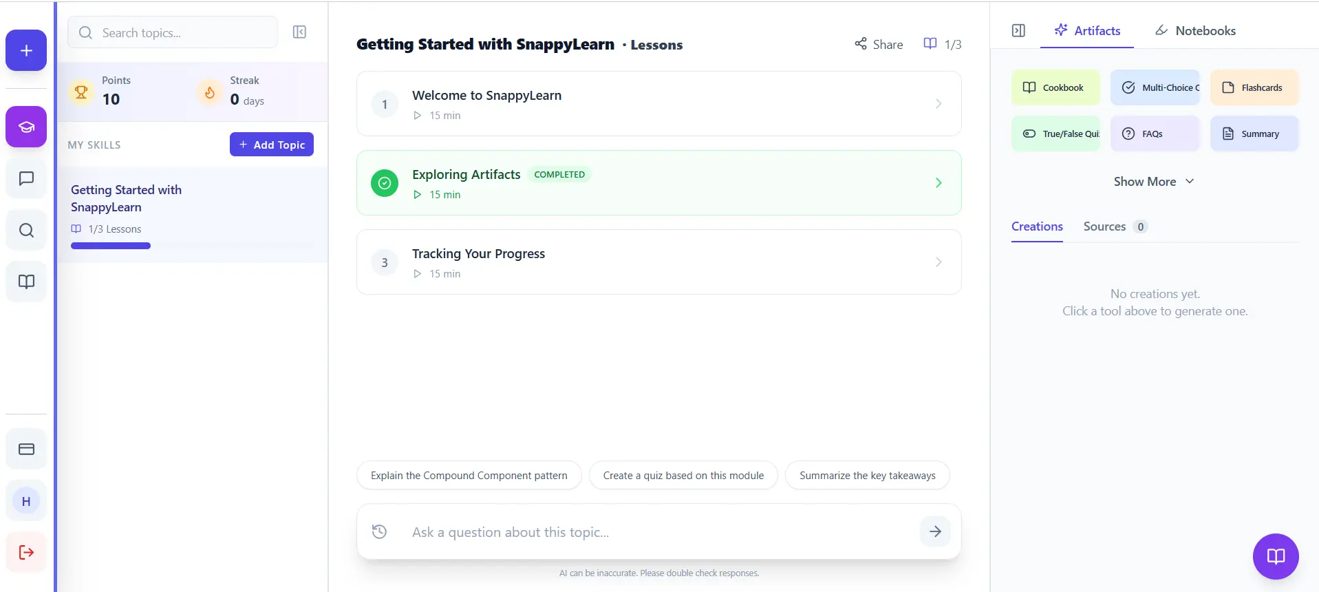 Screenshot 1 of SnappyLearn
