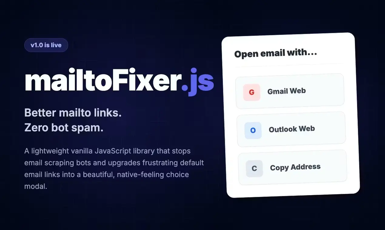 Screenshot 1 of mailtoFixer.js