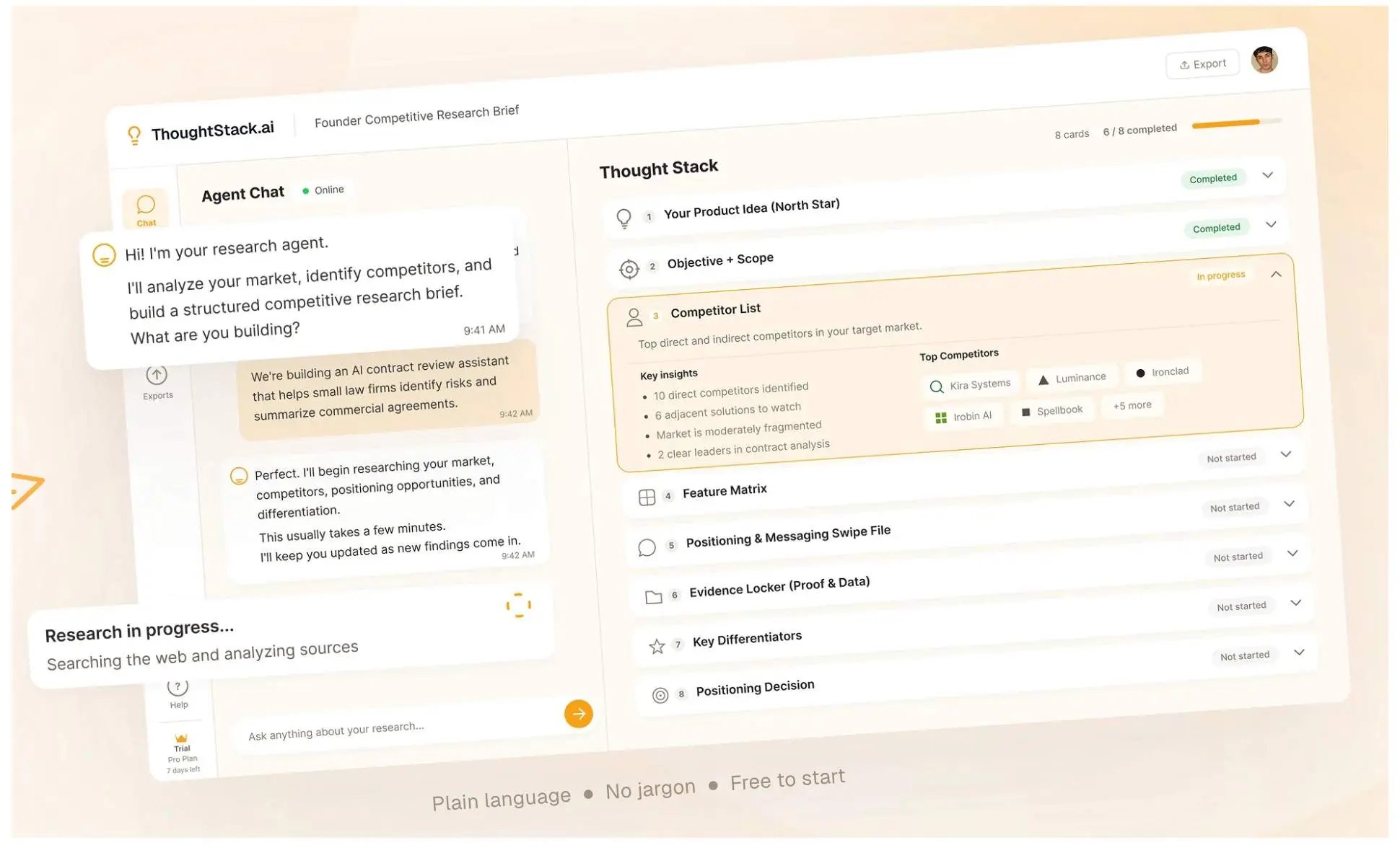 Screenshot 1 of ThoughtStack.ai