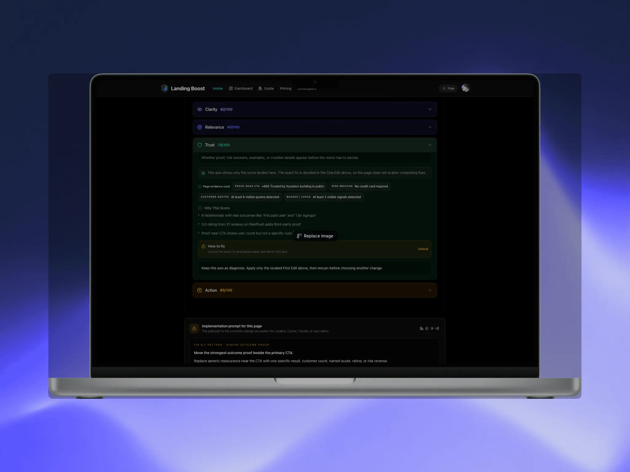 Screenshot 2 of LandingBoost