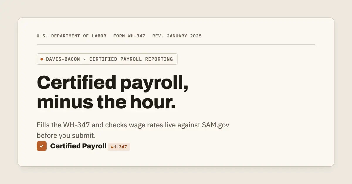 Screenshot 1 of Certified Payroll