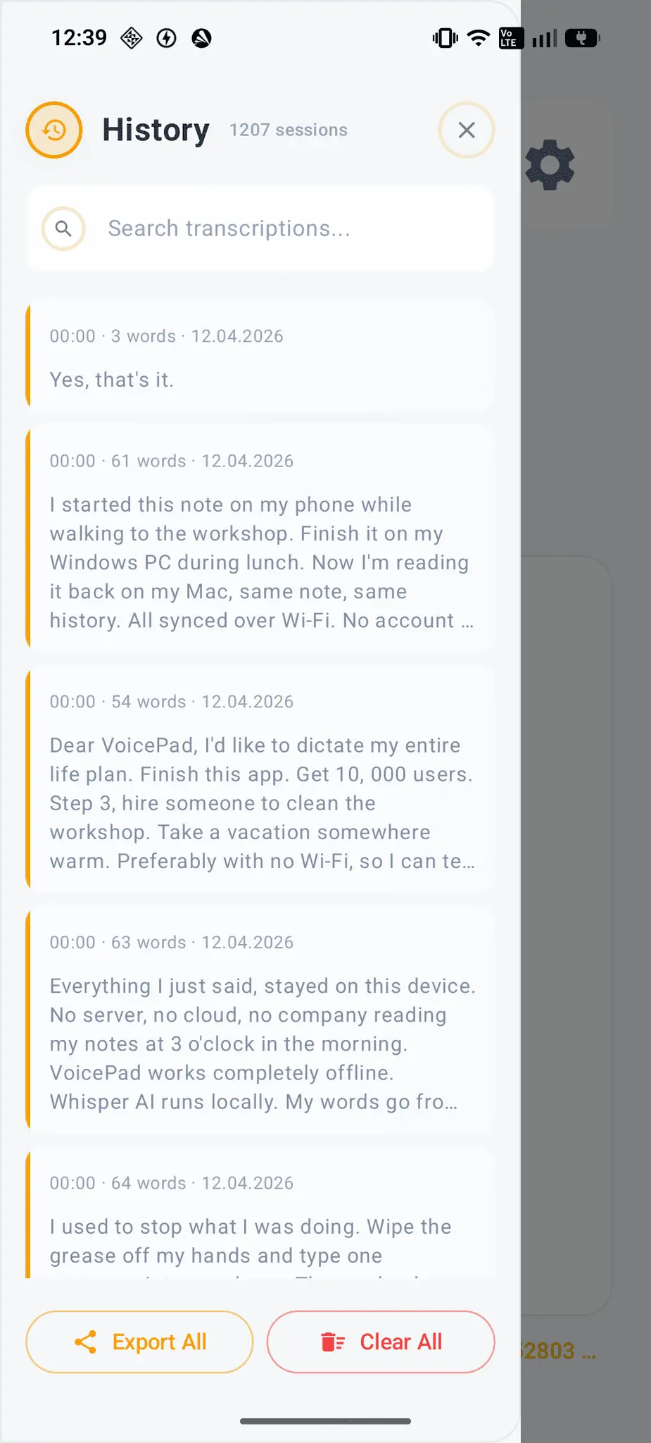 Screenshot 2 of VoicePad AI