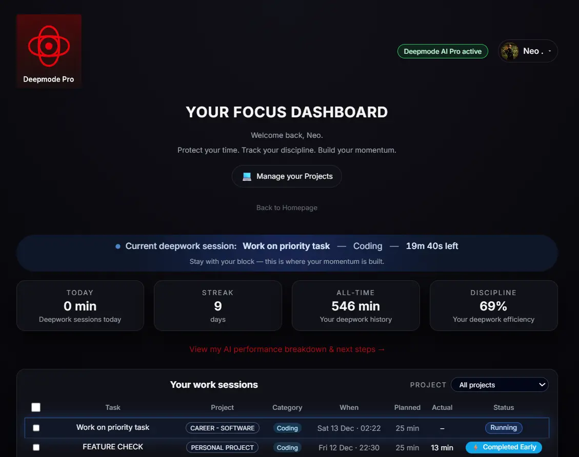 Screenshot 2 of Deepmode – Focus, on command
