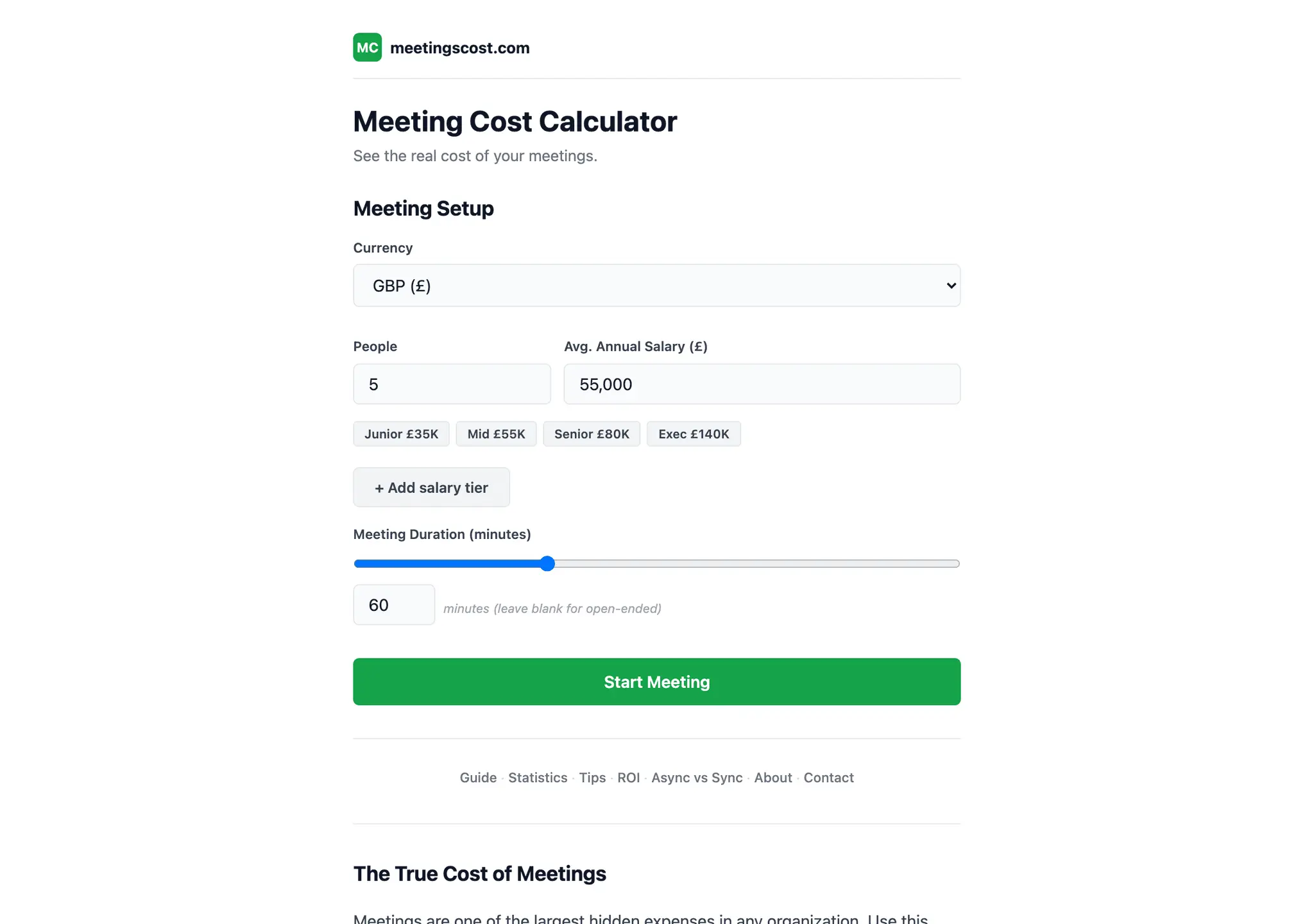 Screenshot 3 of Meeting Cost Calculator