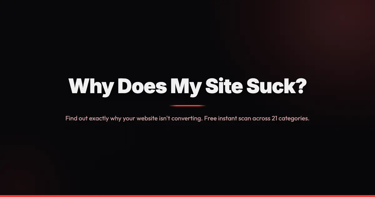 Screenshot 1 of WhyDoesMySiteSuck
