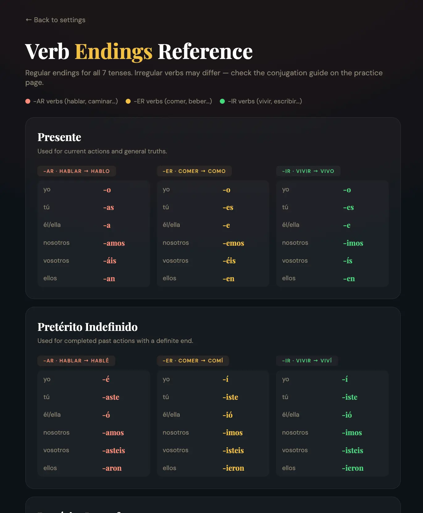 Screenshot 4 of Practicar Verbos