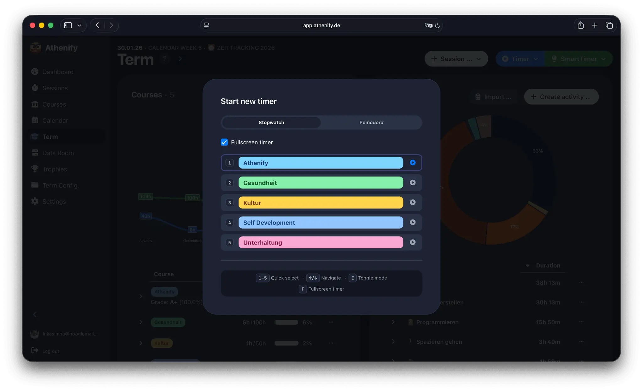 Screenshot 2 of Athenify: Study Tracker & Focus Timer