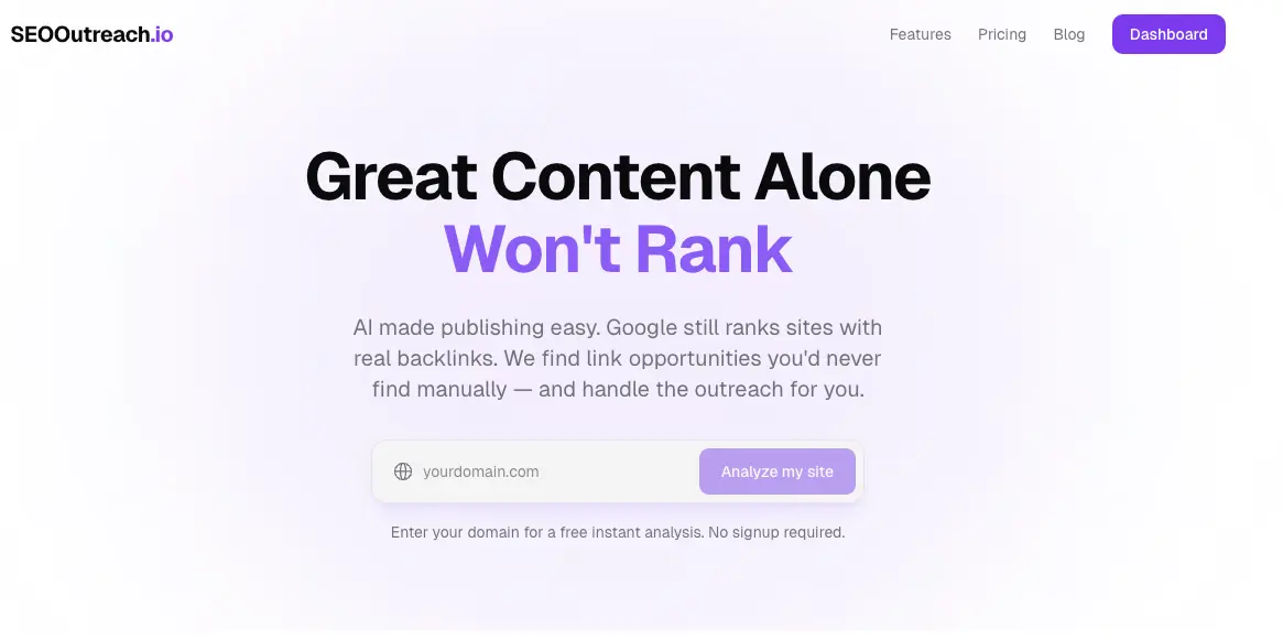 Screenshot 1 of SEOOutreach.io