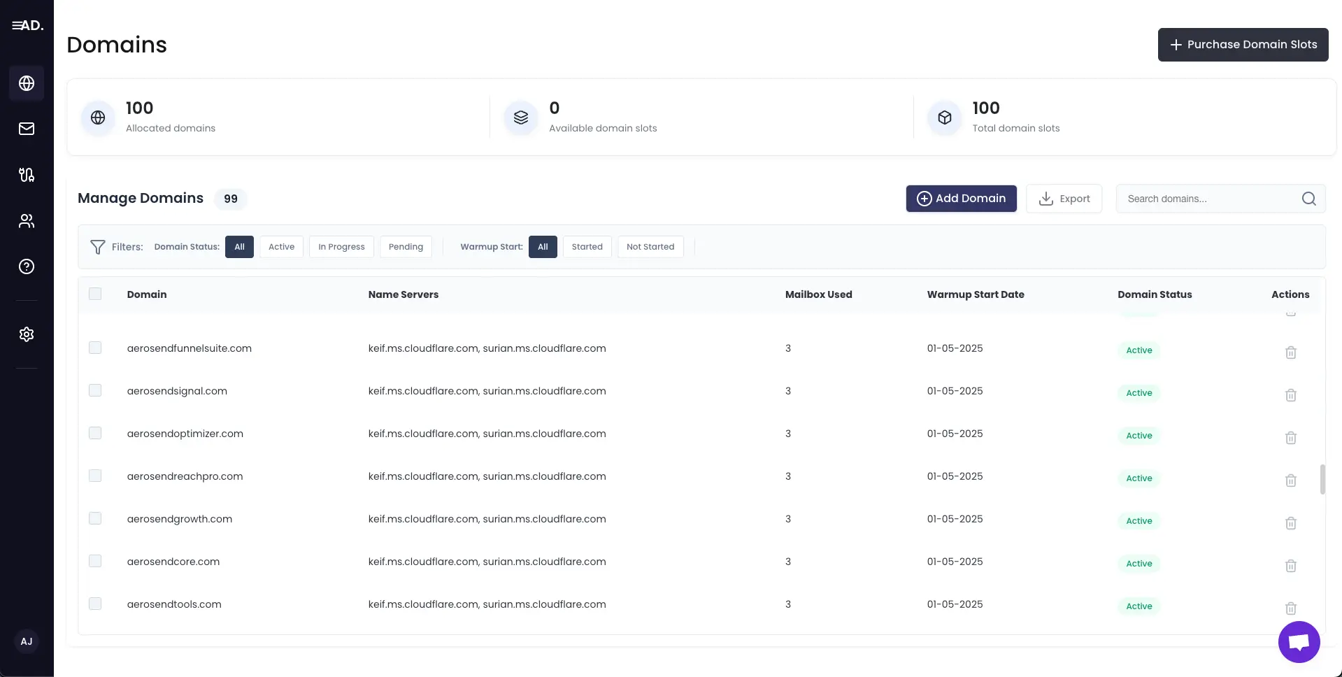 Screenshot 1 of Aerosend.io