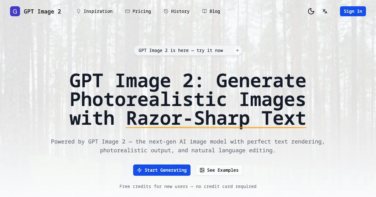 Screenshot 1 of GPT Image 2 Generator
