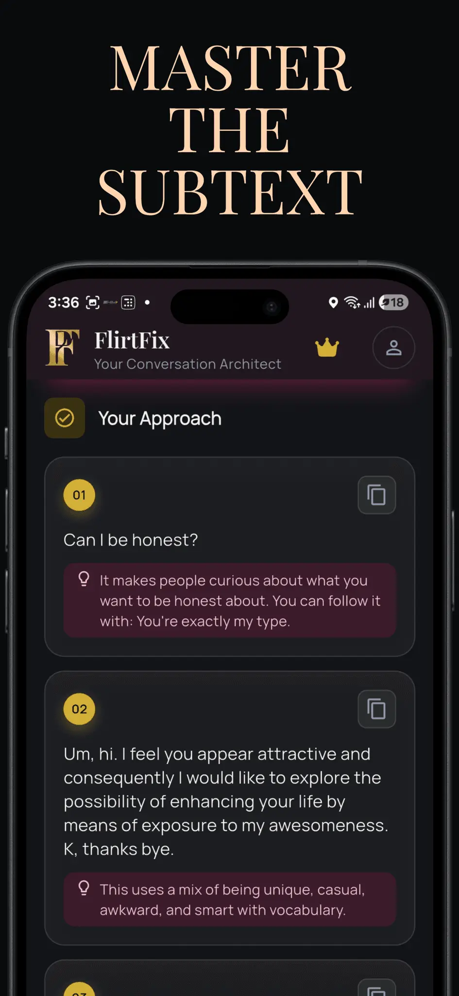 Screenshot 3 of FlirtFix: AI Dating Assistant