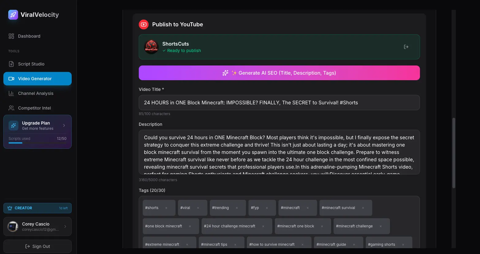 Screenshot 7 of Free YouTube Script Generator