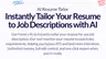 Huntr AI Resume Tailor