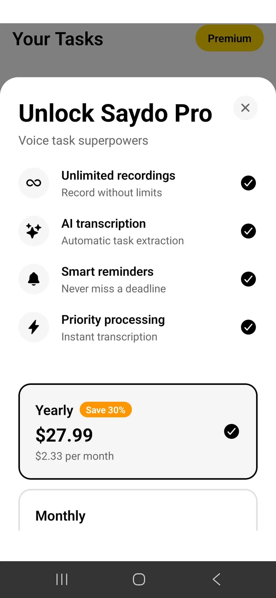 Screenshot 3 of SayDo - Voice-First Task Capture