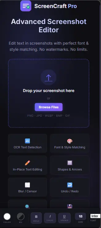 Screenshot 1 of Free Screenshot Text Editor