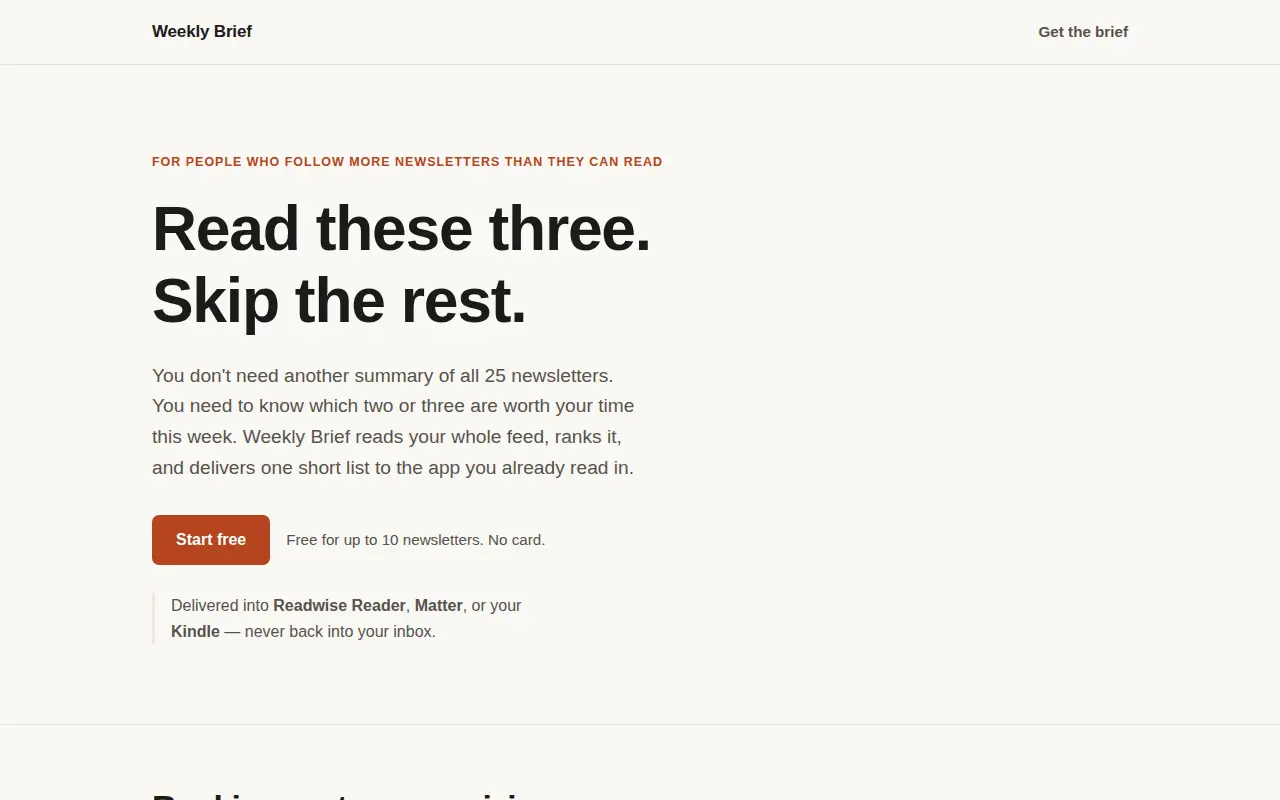 Screenshot 1 of Weekly Brief