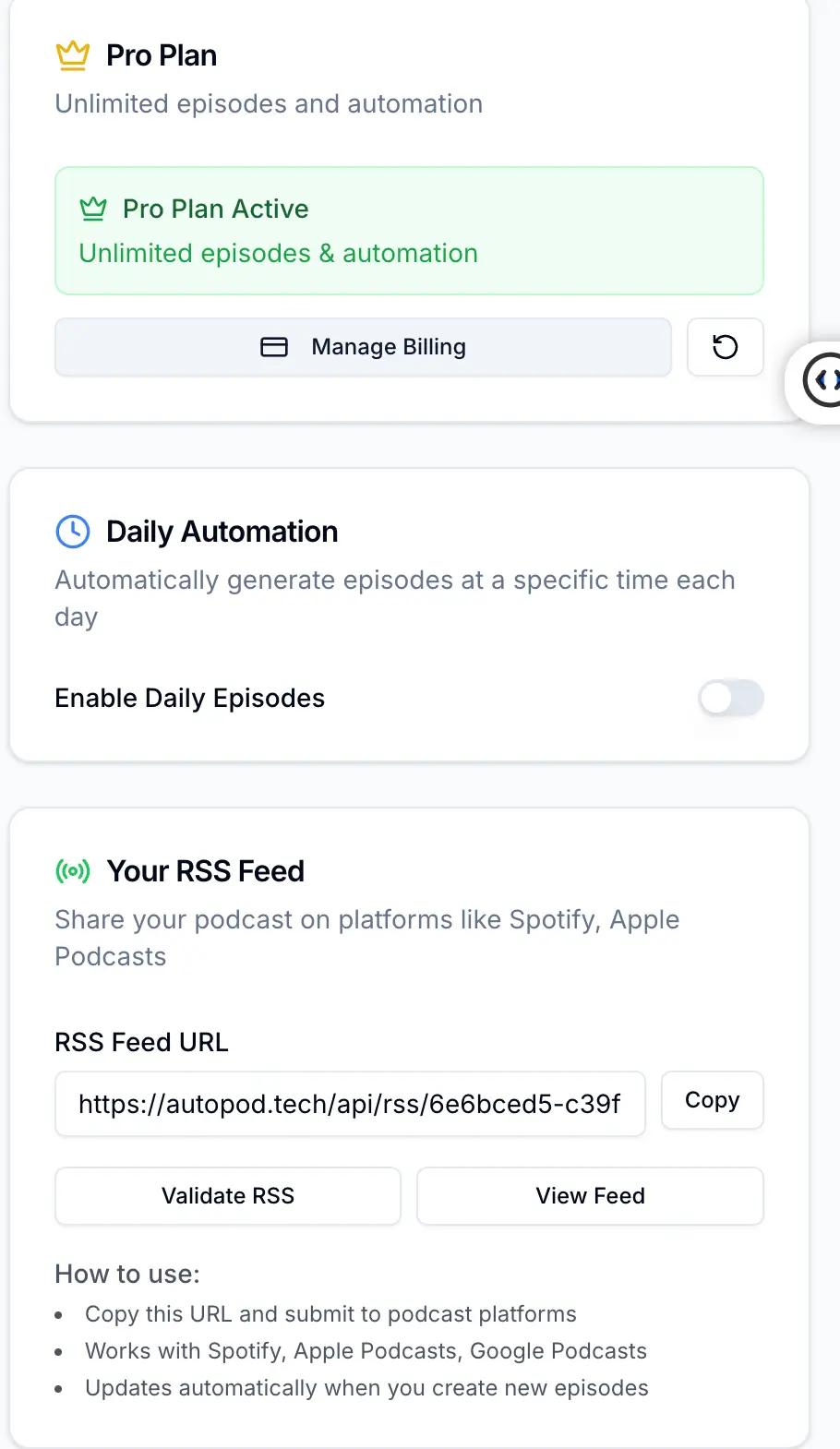 Screenshot 2 of AutoPod - AI Podcast Generator