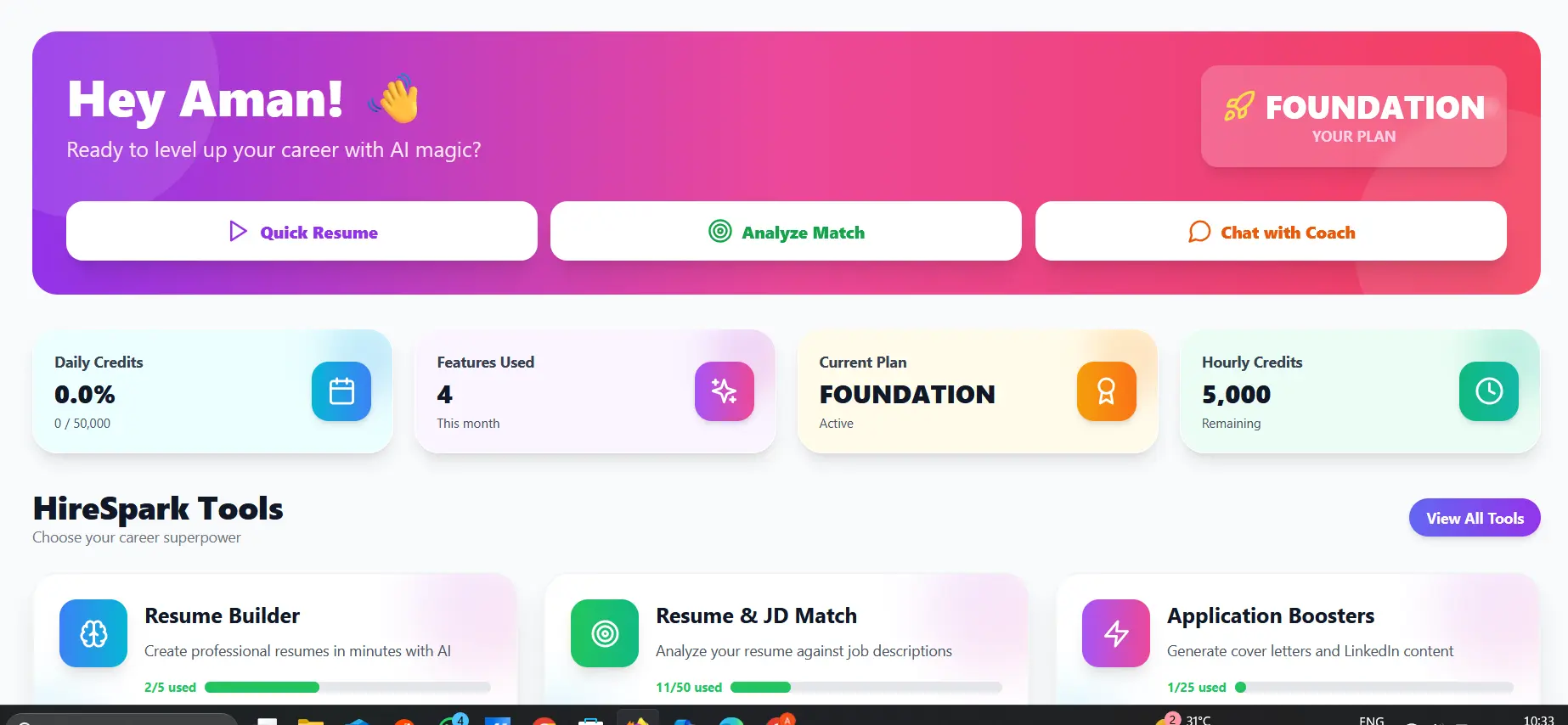 Screenshot 2 of AptlyHired: AI-Powered Career Platform