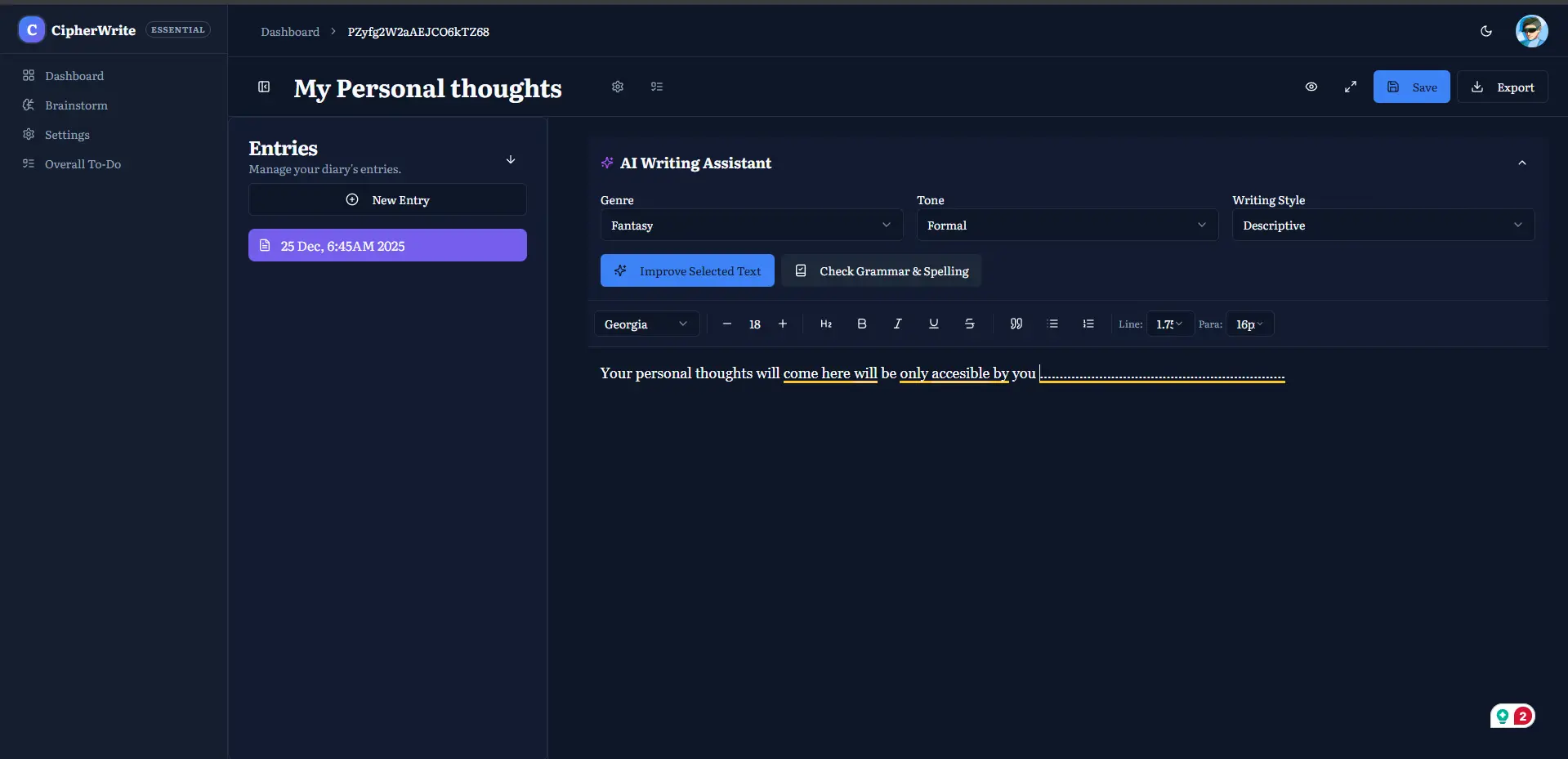 Screenshot 2 of CipherWrite