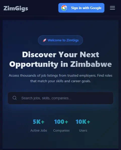 Screenshot 1 of ZimGigs