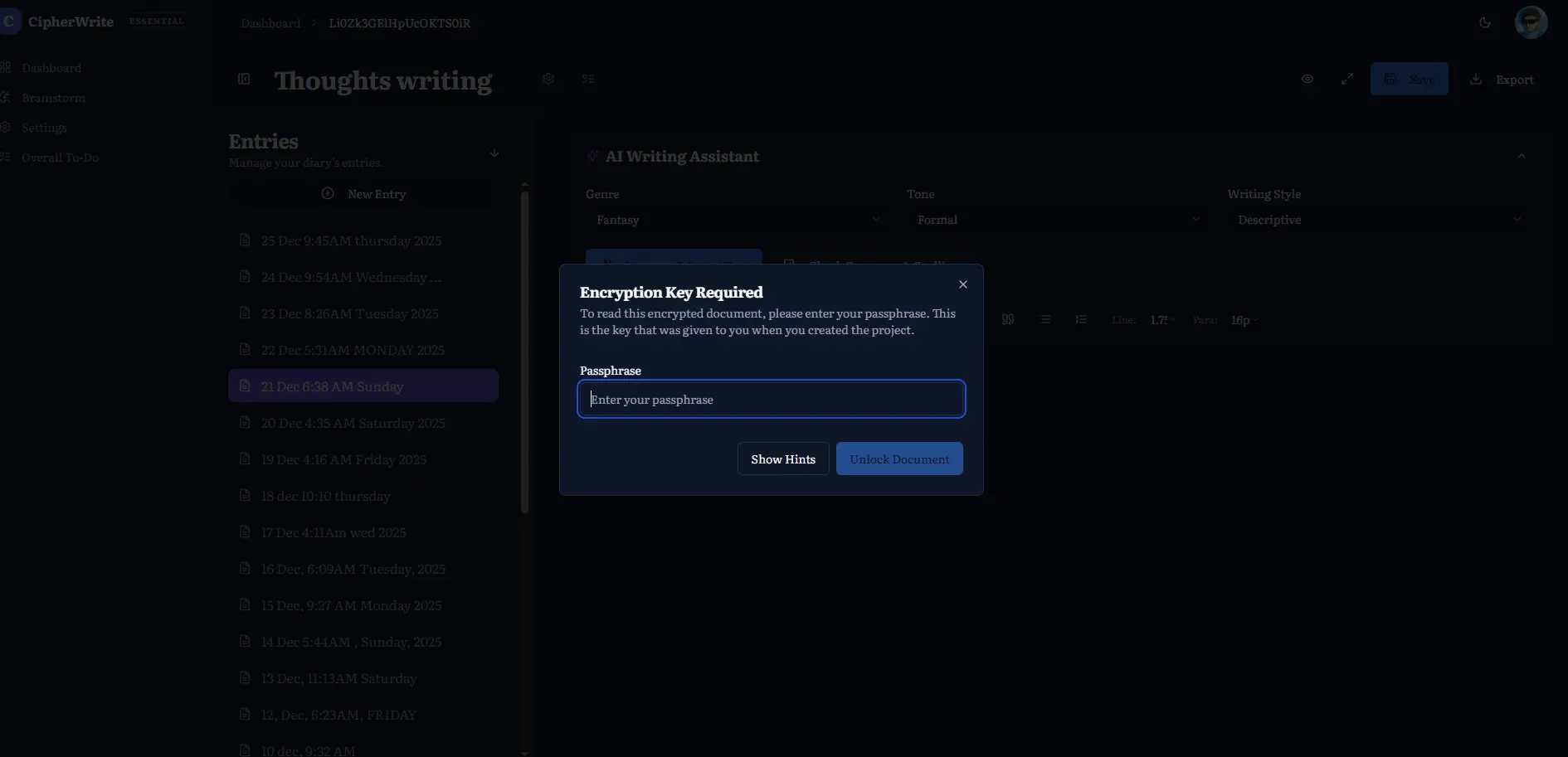 Screenshot 1 of CipherWrite