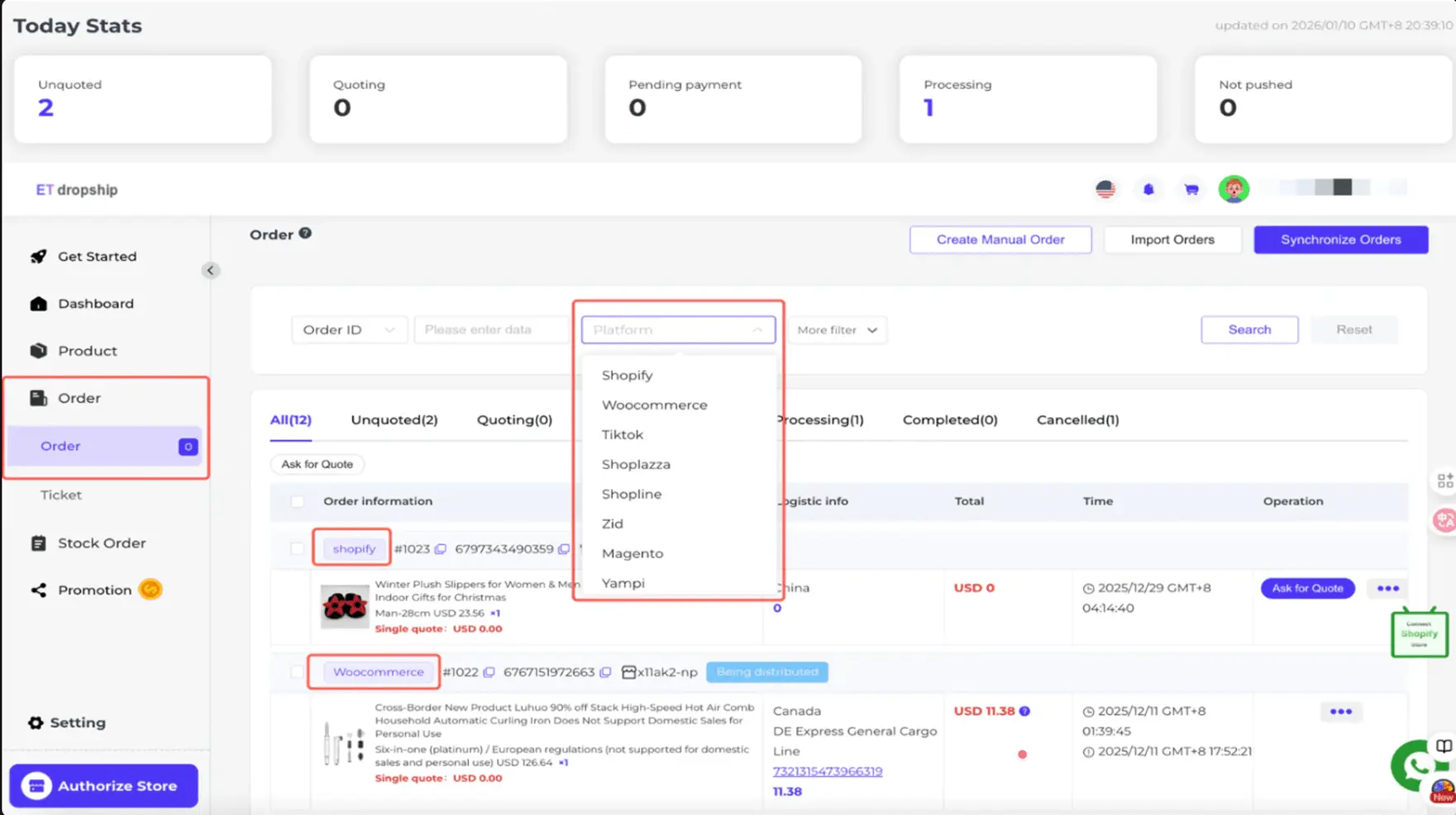 Screenshot 2 of ETdropship